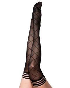 Kix'ies Anna Sheer Diamond Thigh High Stockings
