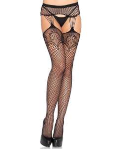 Leg Avenue Net Multi-Strand Garterbelt Stockings