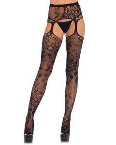 Leg Avenue Floral Lace Garter Stockings