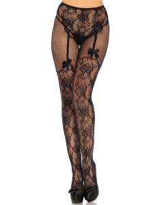 Leg Avenue Fleur De Lace Suspender Illusion Tights