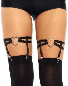 Leg Avenue Heart Thigh High Leg Garters