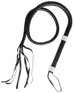 Leg Avenue Rhinestone Handle 54" Braided Whip