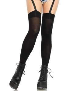 Leg Avenue Attached Clip Garter Opaque Thigh Highs
