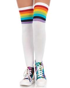 Leg Avenue Opaque Over the Rainbow Thigh Highs