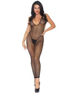 Leg Avenue Crochet Net Footless Deep-V Bodystocking