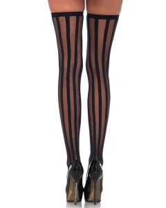 Leg Avenue Vertical Stripe Sheer Thigh Highs