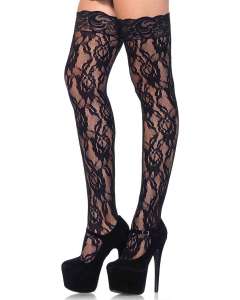 Leg Avenue Lace Top Rose Lace Thigh Highs