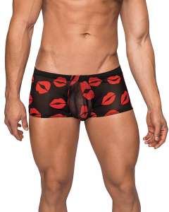 Male Power Kiss Me Stretch Mesh Mini Shorts