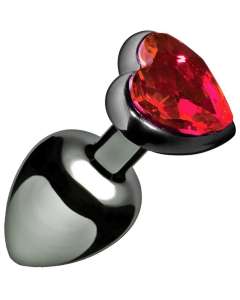 Master Series Crimson Tied Scarlet Heart Jewel Anal Plug
