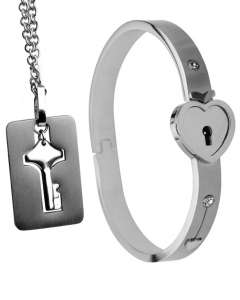 Master Series Cuffed Locking Bracelet and Key Necklace