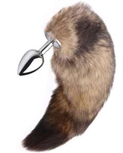 Master Series Foxxx Tail Metal Anal Plug with Real Fur