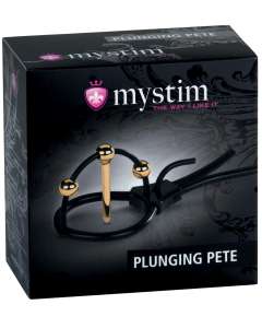 Mystim Plunging Pete Corona Strap with 24K Gold-Plated Balls and Urethral Sound