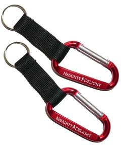 Naughty Delight Aluminum Carabiner with Strap and Key Ring (Pack of 2)