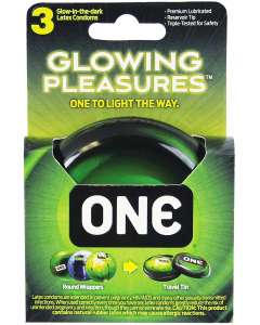 ONE Glowing Pleasures Glow-in-the-Dark Lubricated Latex Condoms