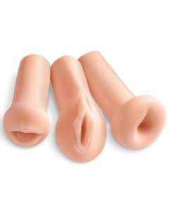 Pipedream Extreme Toyz All 3 Holes Fanta Flesh Masturbators Bundle