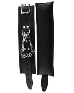 Rouge Leather Padded Wrist Cuffs