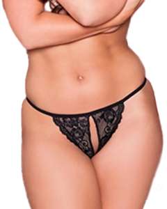 Seven 'til Midnight Tina Split Crotchless Lace G-String