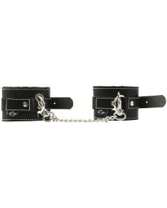 Sportsheets Edge Lined Black Leather Wrist Restraints