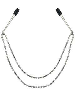 Sportsheets Sincerely Diamond Gem Bling Nipple Chain and Clips