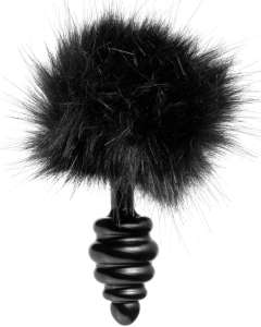 Tailz Black Bunny Tail Metal Anal Plug