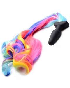 Tailz Long Rainbow Pony Tail Silicone Anal Plug