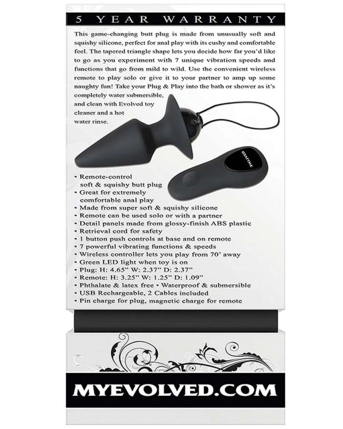 Evolved Plug & Play Remote Butt Plug Vibrator