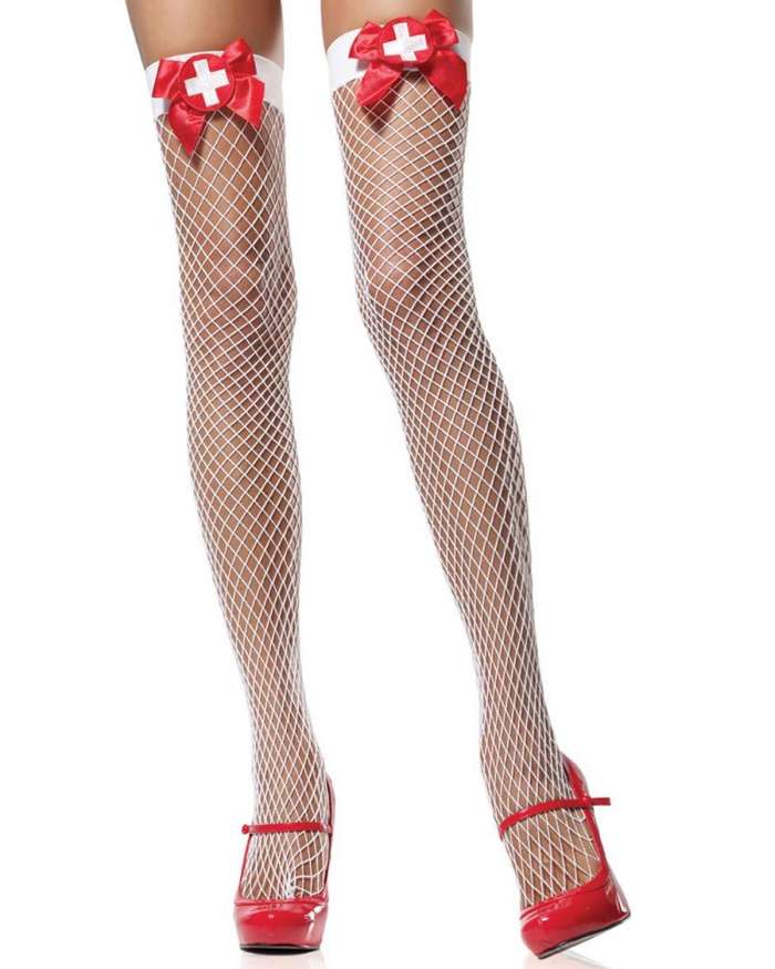 Leg Avenue Nurse Industrial Net Thigh Highs