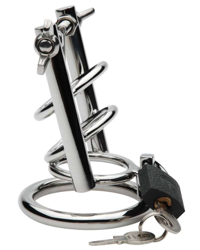 Master Series Urethral Spreader CBT Chastity Cock Cage