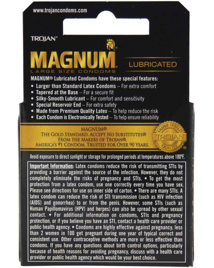 Trojan Magnum Large Size Lubricated Latex Condoms