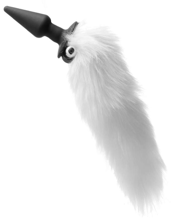 Tailz White Fox Tail Vibrating Silicone Anal Plug