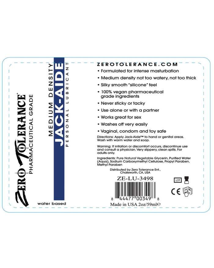 Zero Tolerance Jack-Aide Medium Density Water Based Lubricant